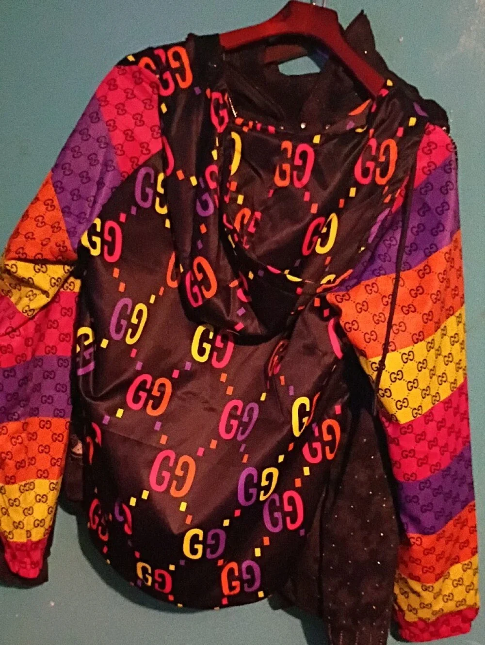 Gucci Multicolor GG Logo Zip Hoodie Jacket Unisex For Me And Woman